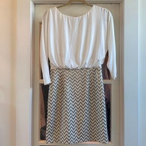 Vince Camuto white and gold sequin cocktail dress